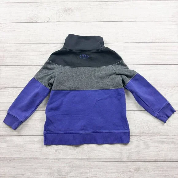 Under Armour ColdGear Pullover Black Gray Purple Fleece Sweatshirt XS - Picture 3 of 3